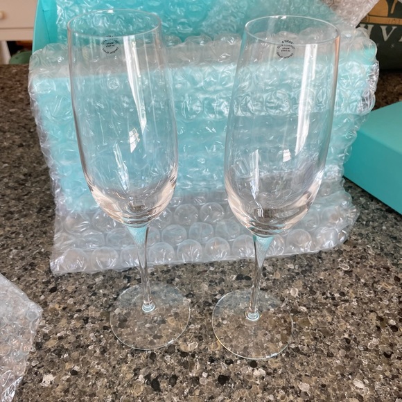 Tiffany & Co. Dining Tiffany And Co Champagne Flute Glasses Set Of